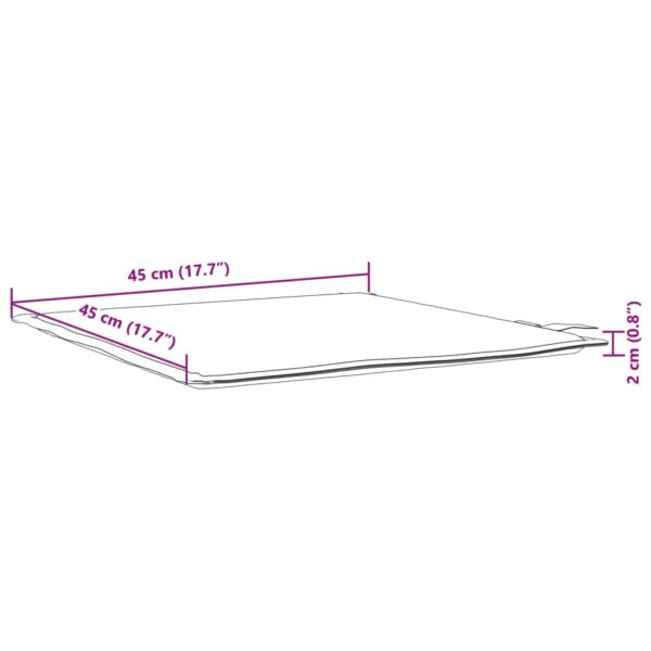 Almofadas de assento de jardim 4 pcs 45x45x2 cm cinzento-claro - Image 10