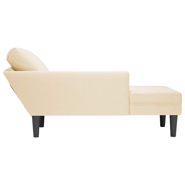 Chaise lounge com almofada tecido corduroy creme - Image 5