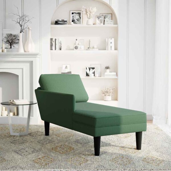 Chaise lounge com almofada tecido corduroy selva verde - Image 2
