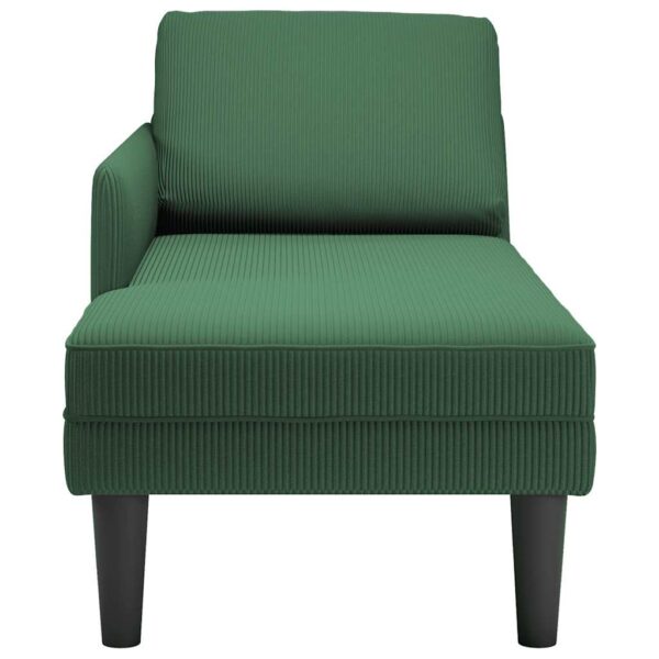 Chaise lounge com almofada tecido corduroy selva verde - Image 4