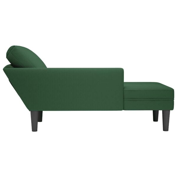 Chaise lounge com almofada tecido corduroy selva verde - Image 5