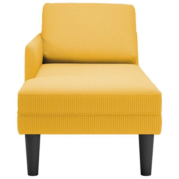 Chaise lounge com almofada tecido corduroy amarela claro - Image 4