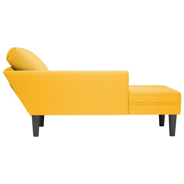 Chaise lounge com almofada tecido corduroy amarela claro - Image 5