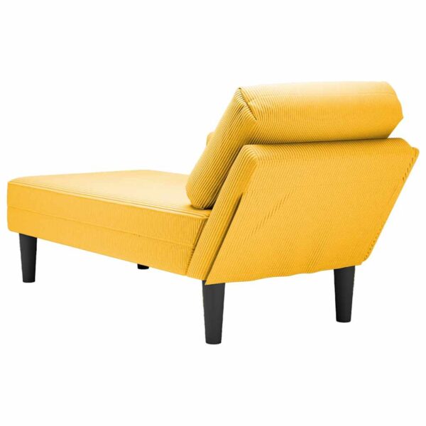 Chaise lounge com almofada tecido corduroy amarela claro - Image 6