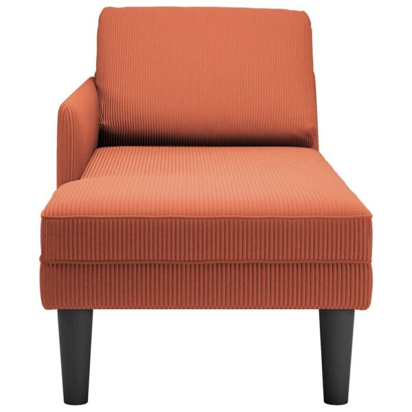 Chaise lounge com almofada tecido corduroy laranja - Image 4