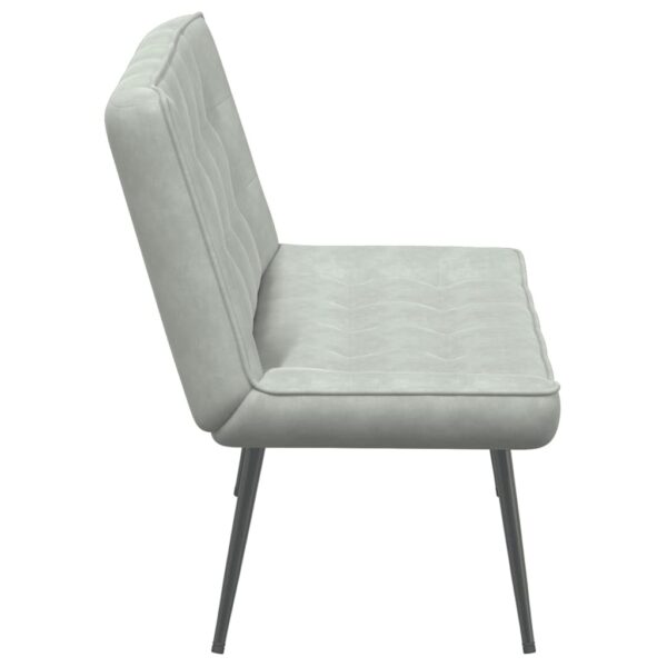 Banco 110x74x84 cm veludo cinzento-claro - Image 4