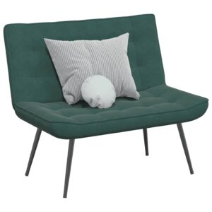 Banco 110x74x84 cm veludo verde-escuro