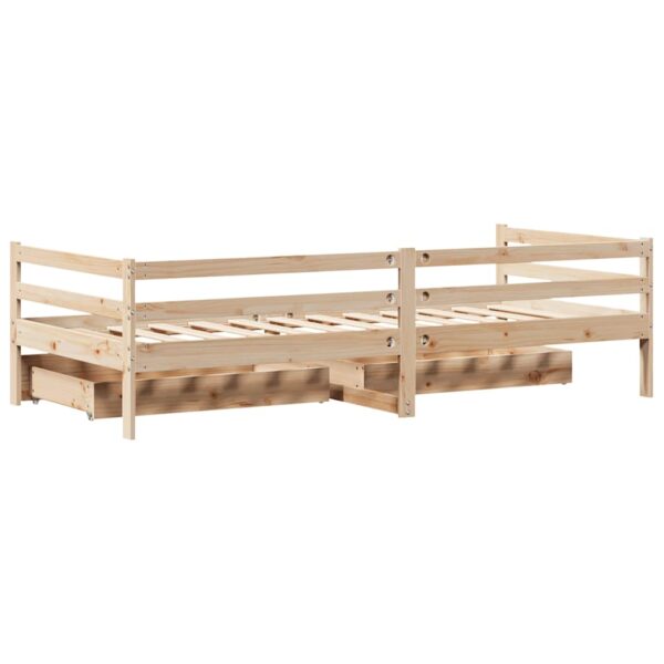 Sofá-cama com gavetas 80x200 cm madeira de pinho maciça - Image 7