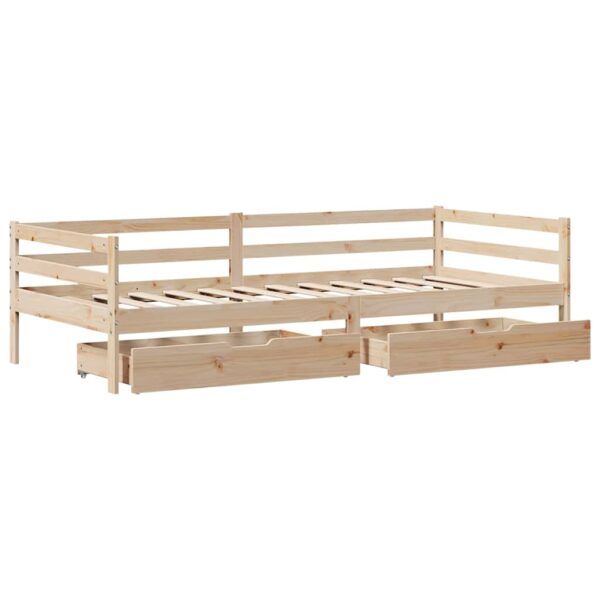 Sofá-cama com gavetas 80x200 cm madeira de pinho maciça - Image 8
