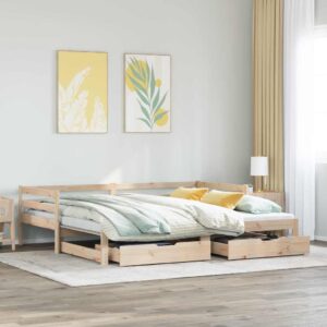 Sofá-cama com gavetão e gavetas sem colchão 80x200 cm