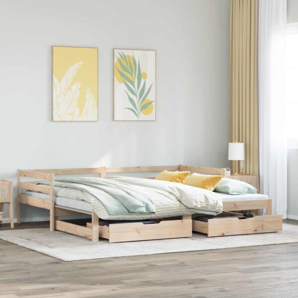 Sofá-cama com gavetão e gavetas sem colchão 80x200 cm