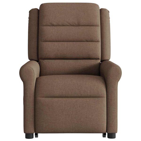 Poltrona elétrica elevatória massagens tecido castanho - Image 5