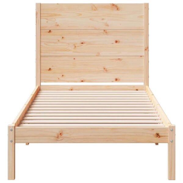 Cama extra longa sem colchão 90x210 cm madeira maciça - Image 3