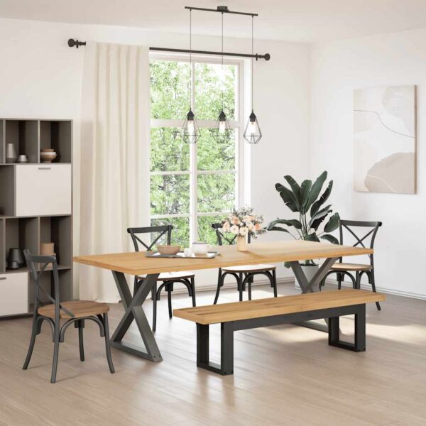 Banco de jantar NOAIN pernas forma U 180x40x45 cm pinho maciço - Image 2
