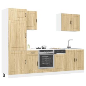 7 peças armário de cozinha conjunto Kalmar sonoma carvalho