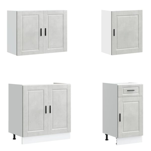 7 peças armário de cozinha conjunto Kalmar cinzento cimento - Image 3