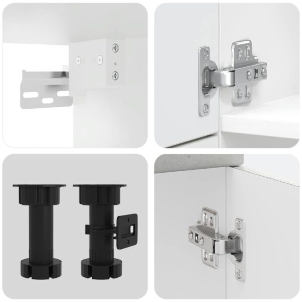 7 peças armário de cozinha conjunto Kalmar cinzento cimento - Image 6