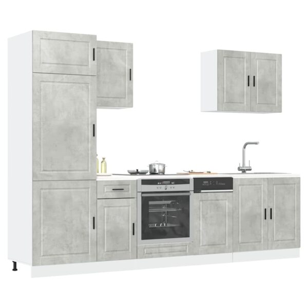 7 peças armário de cozinha conjunto Kalmar cinzento cimento