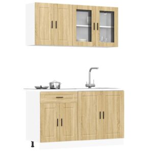 4 peças armário de cozinha conjunto Kalmar sonoma carvalho