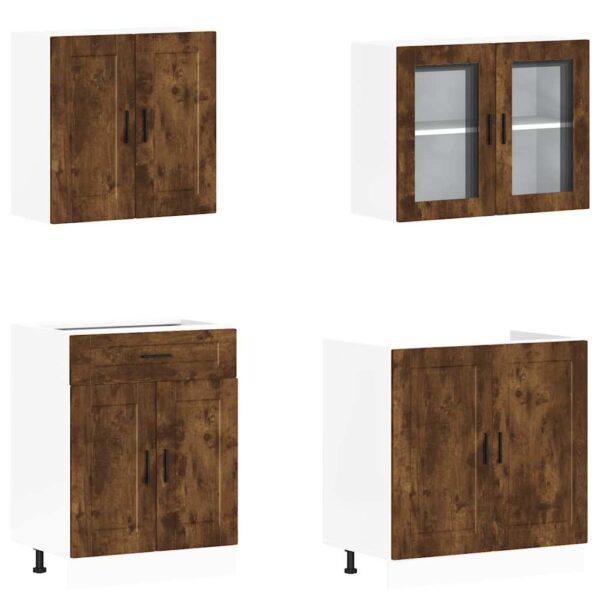 4 peças armário de cozinha conjunto Kalmar carvalho fumado - Image 3