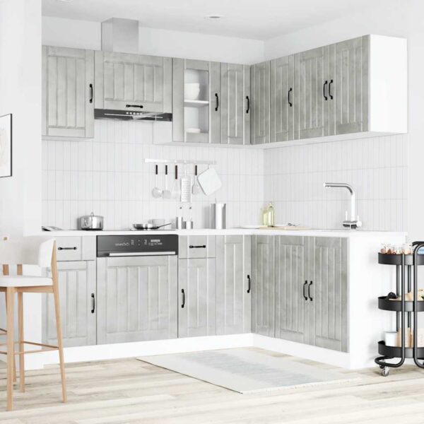 11 peças armário de cozinha conjunto Kalmar concreto cinza - Image 2