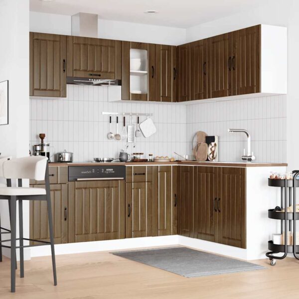 11 peças armário de cozinha conjunto Kalmar carvalho castanho - Image 2