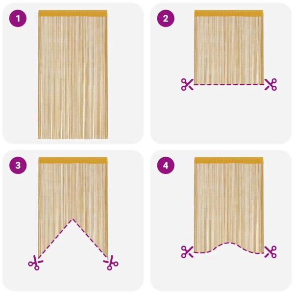 Cortinas de fios 2 pcs 140x250 cm dourado - Image 5