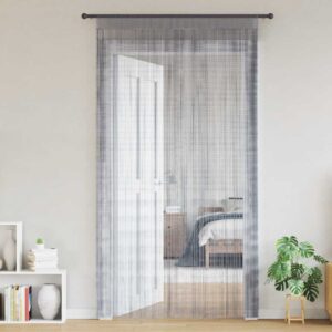 Cortinas de fios 2 pcs 140x250 cm cinzento-claro