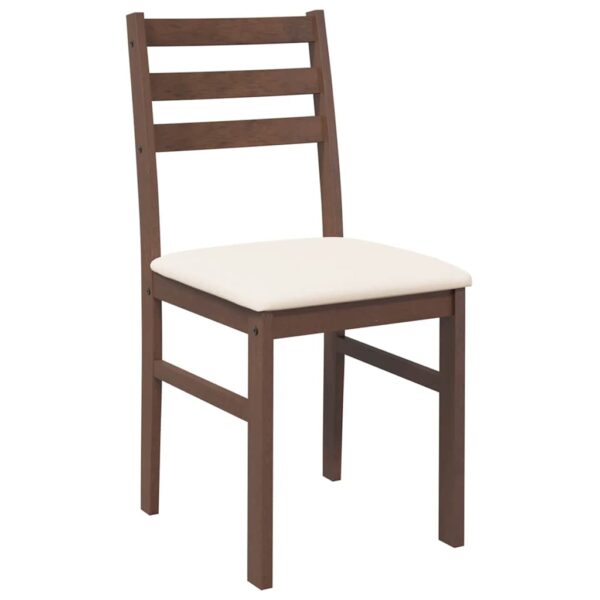 Cadeiras de jantar com almofadões 2 pcs madeira maciça castanho - Image 3