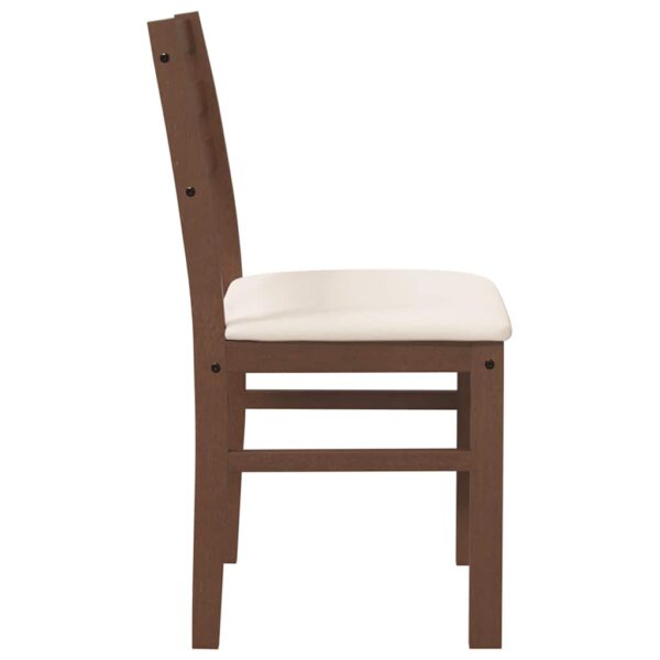 Cadeiras de jantar com almofadões 2 pcs madeira maciça castanho - Image 5