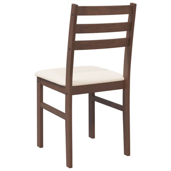 Cadeiras de jantar com almofadões 2 pcs madeira maciça castanho - Image 6