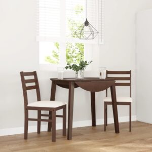 Cadeiras de jantar com almofadões 2 pcs madeira maciça castanho