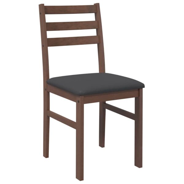 Cadeiras de jantar com almofadões 2 pcs madeira maciça castanho - Image 3