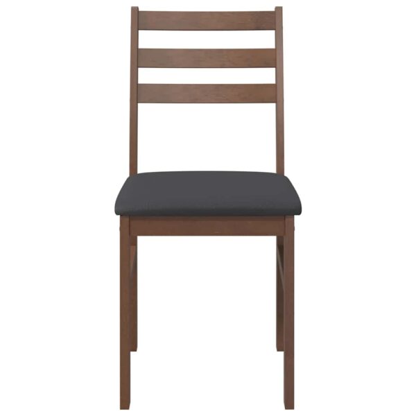 Cadeiras de jantar com almofadões 2 pcs madeira maciça castanho - Image 4
