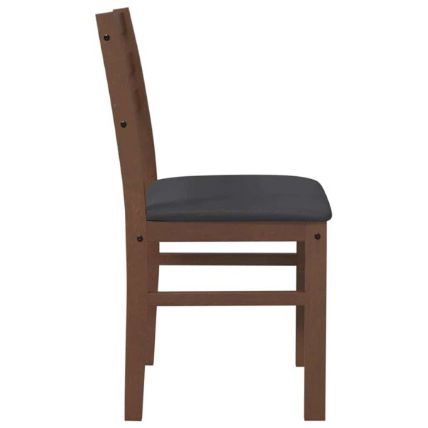 Cadeiras de jantar com almofadões 2 pcs madeira maciça castanho - Image 5