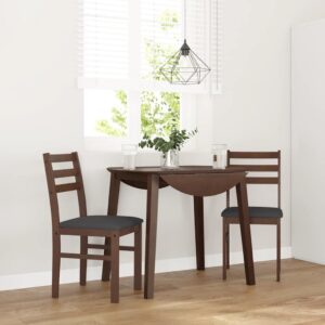 Cadeiras de jantar com almofadões 2 pcs madeira maciça castanho