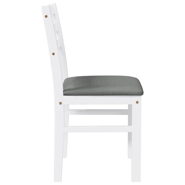Cadeiras de jantar com almofadões 2 pcs madeira maciça branco - Image 5
