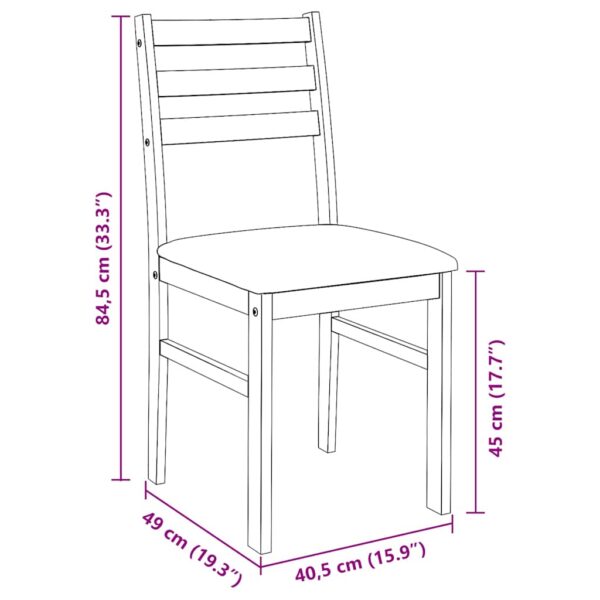 Cadeiras de jantar com almofadões 2 pcs madeira maciça branco - Image 10