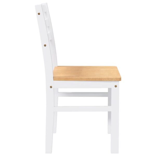 Cadeiras de jantar 2 pcs madeira de seringueira maciça branco - Image 5