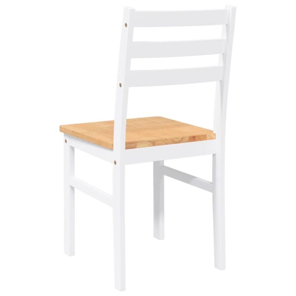 Cadeiras de jantar 2 pcs madeira de seringueira maciça branco - Image 6