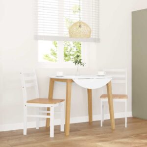 Cadeiras de jantar 2 pcs madeira de seringueira maciça branco