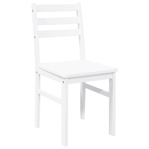 Cadeiras de jantar 2 pcs madeira de seringueira maciça branco - Image 3