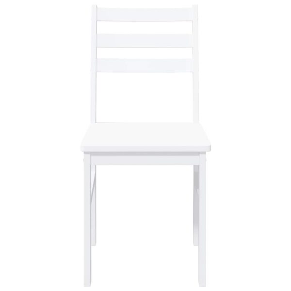 Cadeiras de jantar 2 pcs madeira de seringueira maciça branco - Image 4