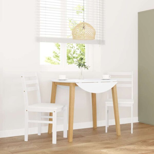 Cadeiras de jantar 2 pcs madeira de seringueira maciça branco