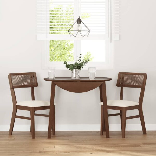 Cadeiras de jantar com almofadões 2 pcs madeira maciça castanho - Image 2