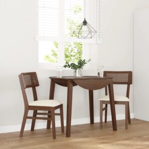 Cadeiras de jantar com almofadões 2 pcs madeira maciça castanho