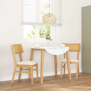 Cadeiras de jantar com almofadões 2 pcs madeira maciça
