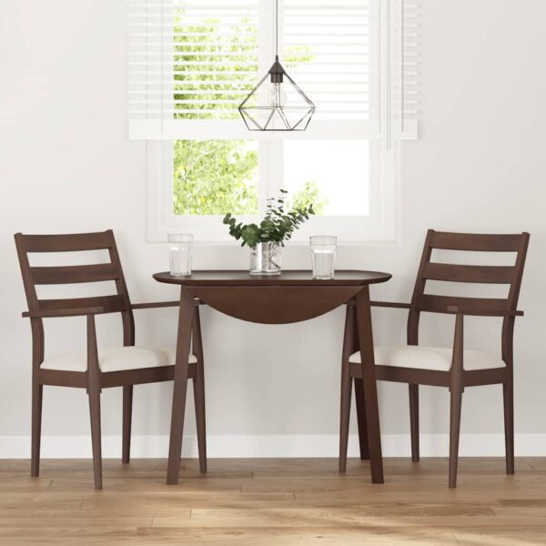 Cadeiras de jantar com almofadões 2 pcs madeira maciça castanho - Image 2