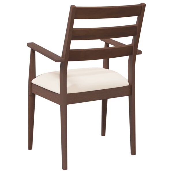 Cadeiras de jantar com almofadões 2 pcs madeira maciça castanho - Image 6