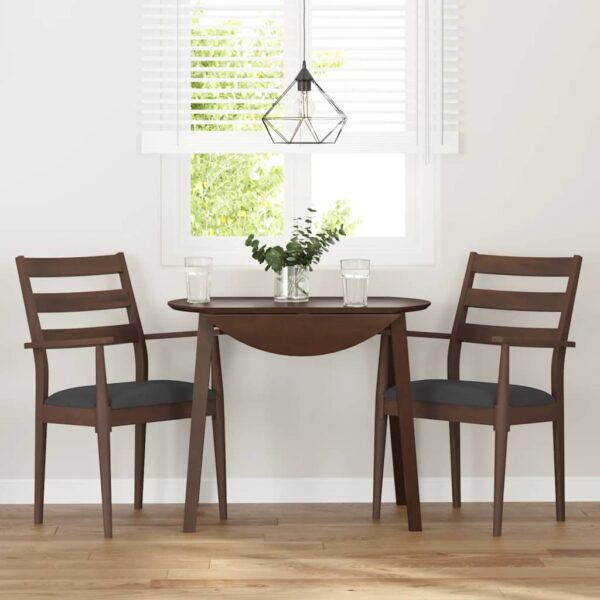 Cadeiras de jantar com almofadões 2 pcs madeira maciça castanho - Image 2